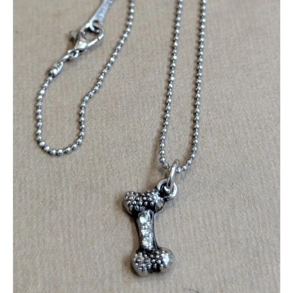 18K Gold Plated Dog Bone Necklace Rhinestone Charm Pet Lover Y2K - Picture 9 of 10